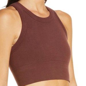 ALO Yoga Seamless Delight High Neck Bra Cherry Cola